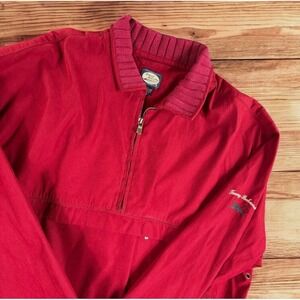 Vintage‎ Tommy Bahama Anorak Golf Jacket Men Large 1/2 Zip Pullover Red Resort